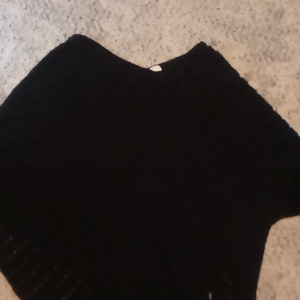 Black knit poncho by Choices